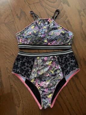 Victoria’s Secret Floral and Lace High-Waist Two-Piece Bikini
